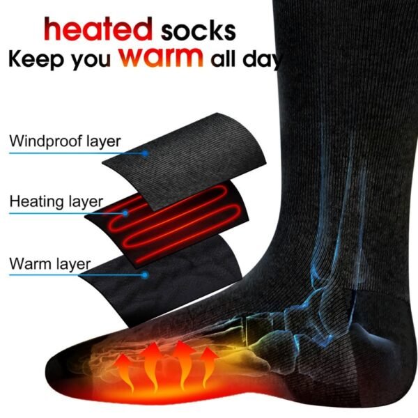 Thermal Heating Socks Winters Hiking Camping Thick Warm Socks For Unisex - Image 4